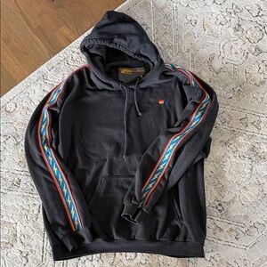 Aviator Nation charcoal/black Hoodie with Colorful Sleeve Design